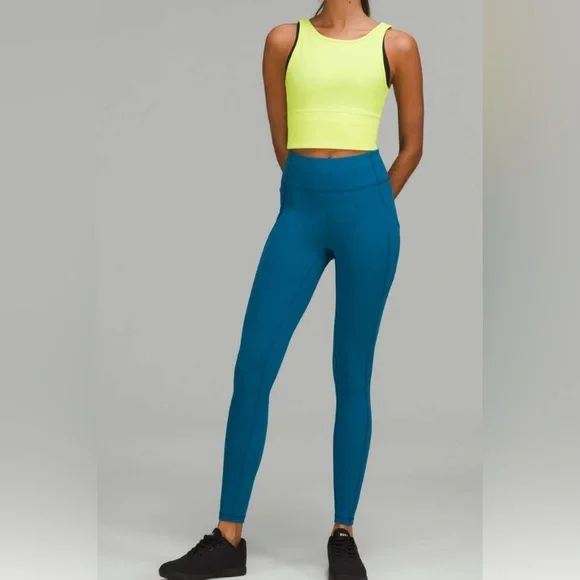 #231 NWT NWT Lululemon Power Pivot Ribbed Tank Top Electric Lemon - Sz 12 - Picture 2 of 8